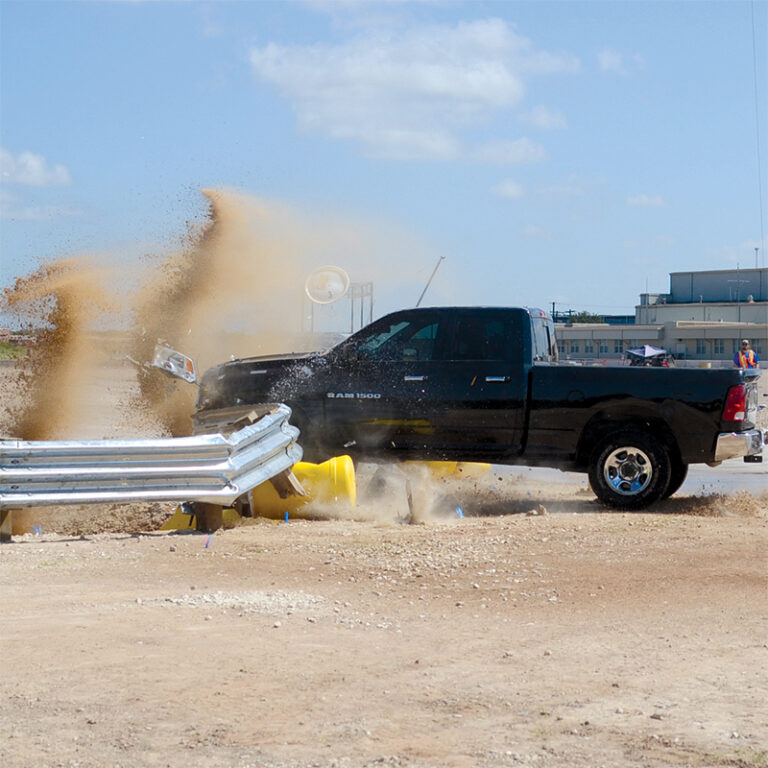 TTI Tests New Standard for Innovative TL-2 Short Radius Guardrail Treatment