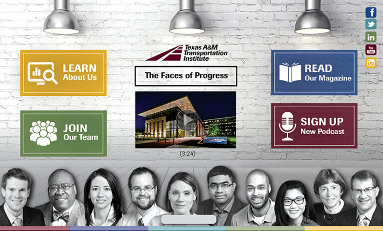 Screenshot of TTI's virtual booth for TRB's 100th Annual Meeting.