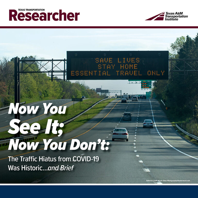 Now You See It; Now You Don’t: The Traffic Hiatus from COVID-19 Was Historic…and Brief.